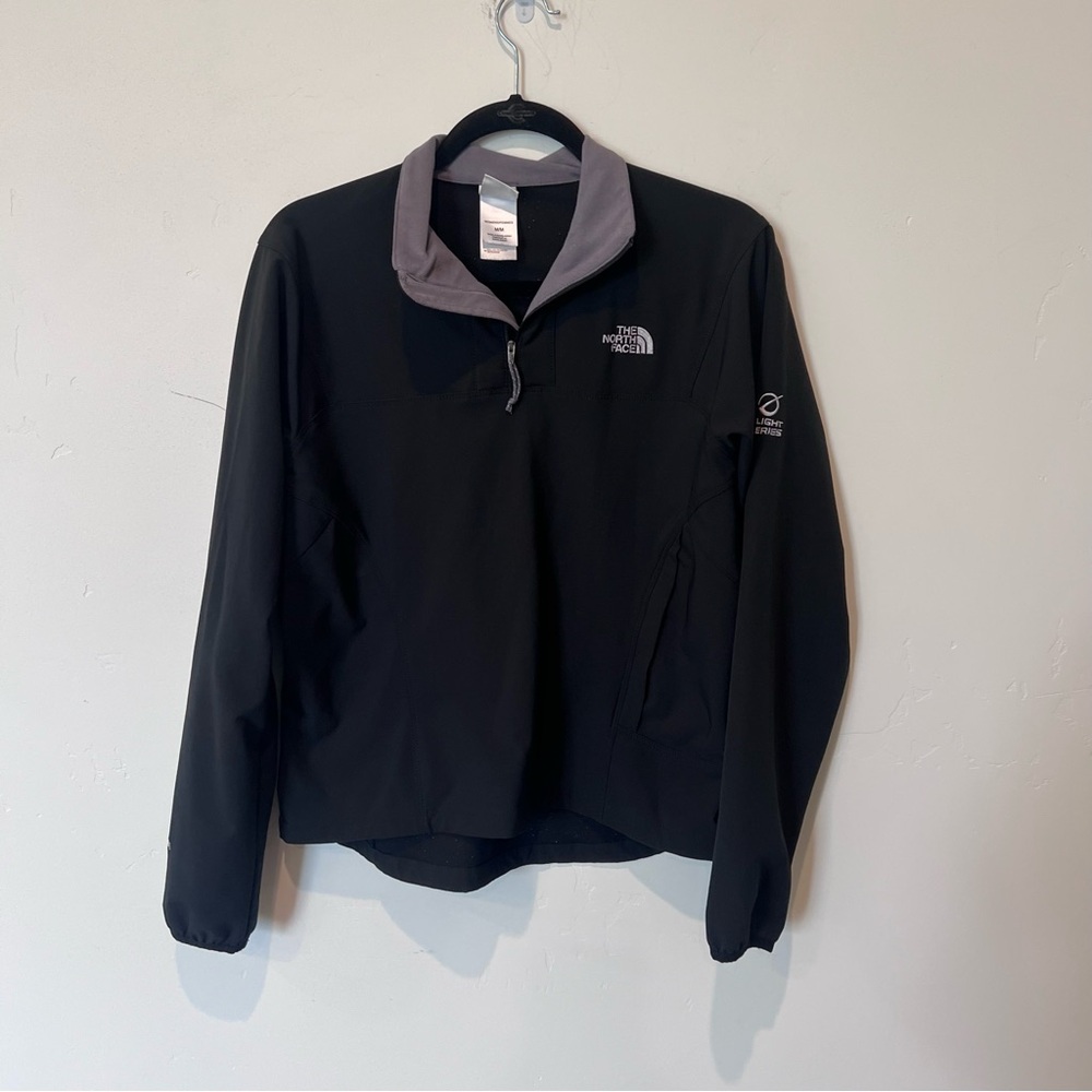 The North Face Flight Series Black and Gray Pullover 3/4 Zip Jacket Size Medium